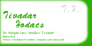 tivadar hodacs business card